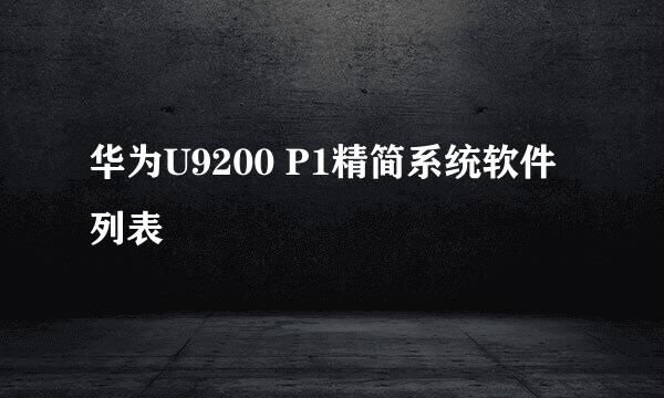 华为U9200 P1精简系统软件列表