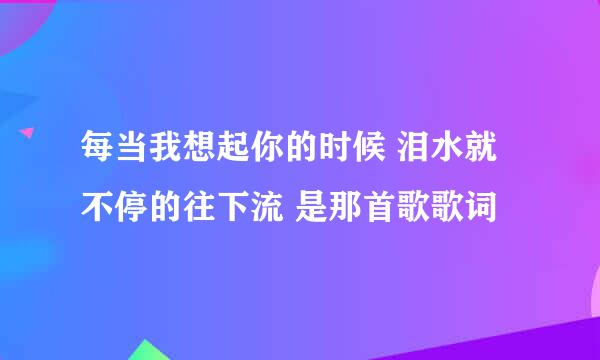 每当我想起你的时候 泪水就不停的往下流 是那首歌歌词