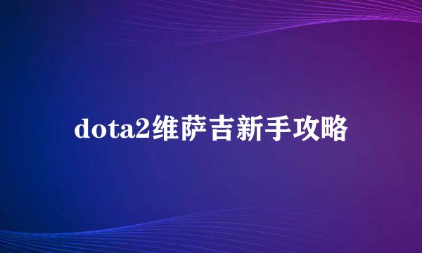 dota2维萨吉新手攻略