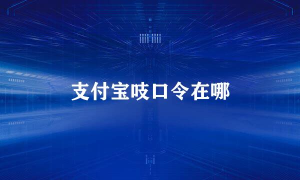 支付宝吱口令在哪