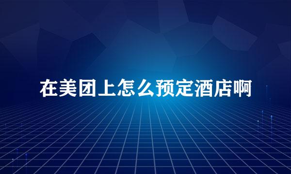 在美团上怎么预定酒店啊