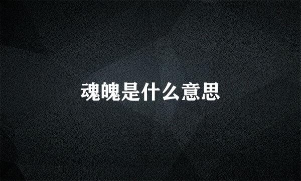 魂魄是什么意思