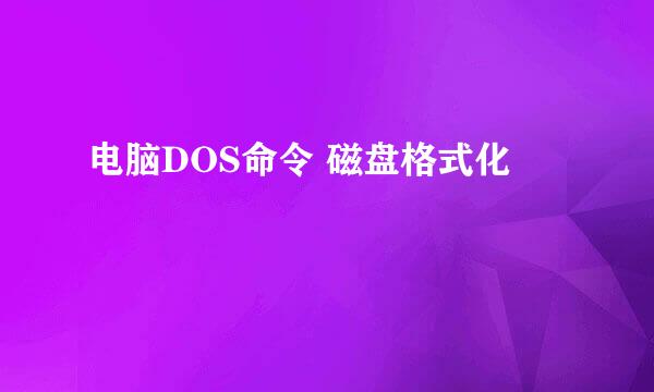电脑DOS命令 磁盘格式化