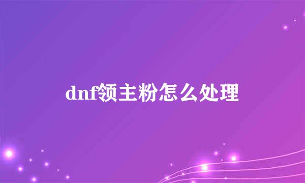 dnf领主粉怎么处理