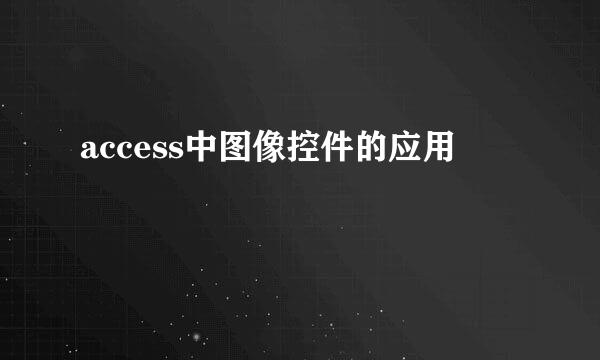 access中图像控件的应用