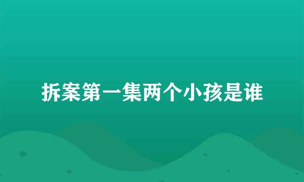 拆案第一集两个小孩是谁
