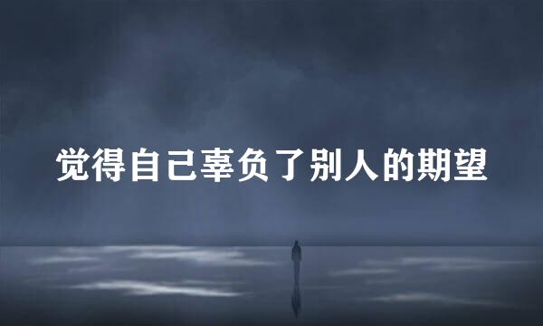 觉得自己辜负了别人的期望