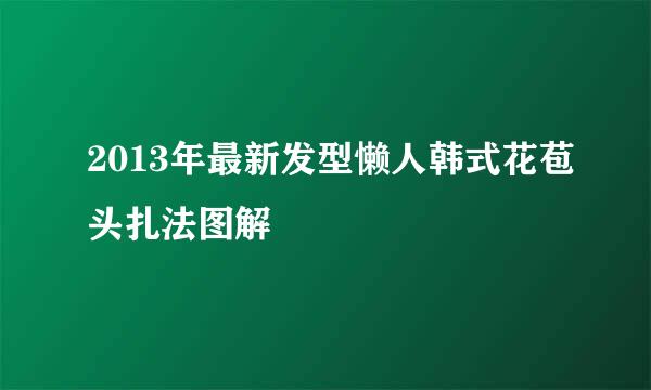 2013年最新发型懒人韩式花苞头扎法图解