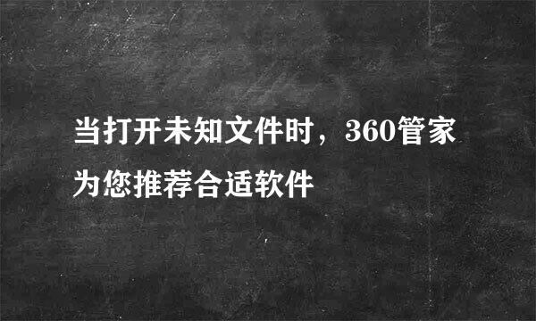 当打开未知文件时，360管家为您推荐合适软件