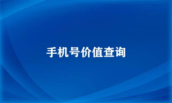 手机号价值查询