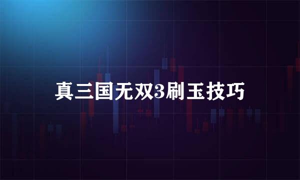 真三国无双3刷玉技巧