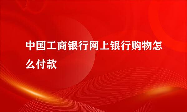 中国工商银行网上银行购物怎么付款