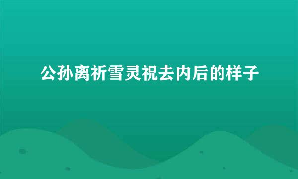 公孙离祈雪灵祝去内后的样子