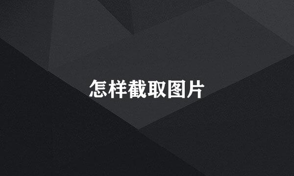 怎样截取图片