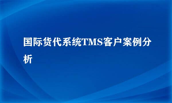 国际货代系统TMS客户案例分析
