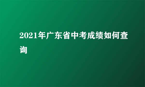 2021年广东省中考成绩如何查询