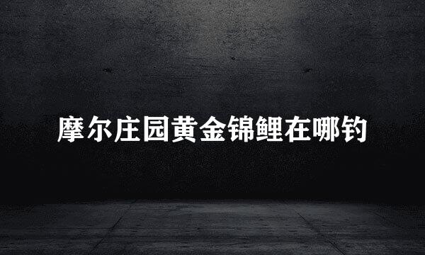 摩尔庄园黄金锦鲤在哪钓