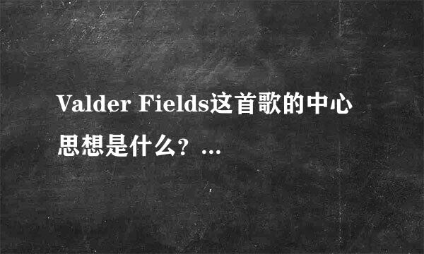 Valder Fields这首歌的中心思想是什么？讲的什么意思