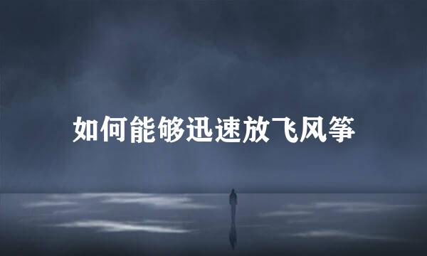 如何能够迅速放飞风筝