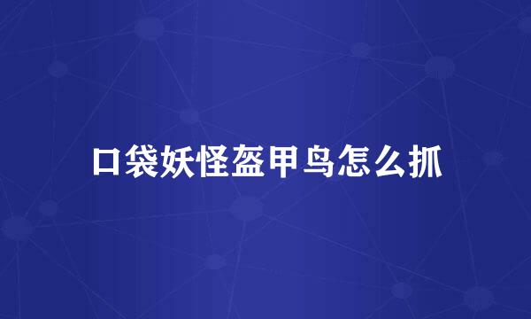 口袋妖怪盔甲鸟怎么抓