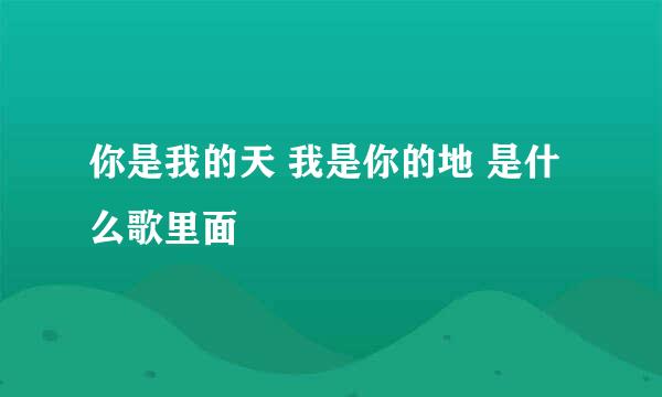你是我的天 我是你的地 是什么歌里面