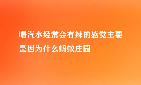 喝汽水经常会有辣的感觉主要是因为什么蚂蚁庄园