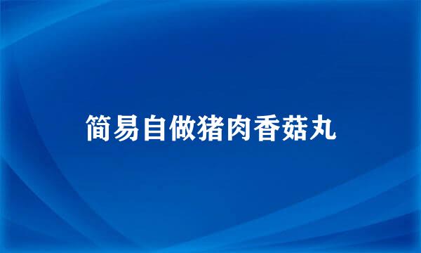 简易自做猪肉香菇丸