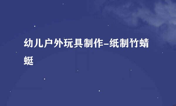 幼儿户外玩具制作-纸制竹蜻蜓