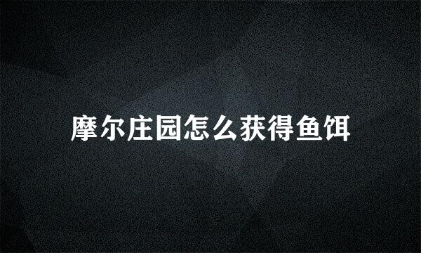 摩尔庄园怎么获得鱼饵