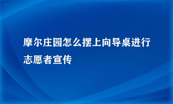 摩尔庄园怎么摆上向导桌进行志愿者宣传
