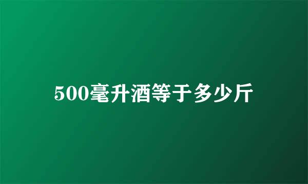500毫升酒等于多少斤
