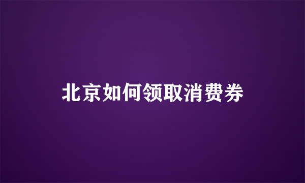 北京如何领取消费券