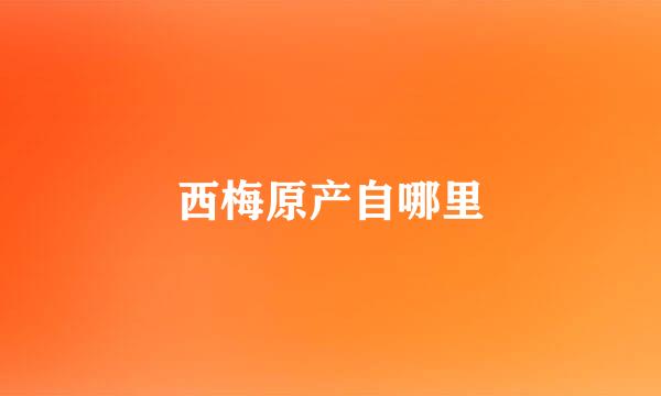 西梅原产自哪里