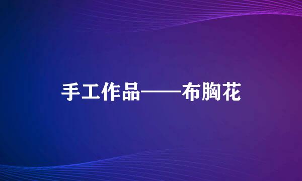 手工作品——布胸花