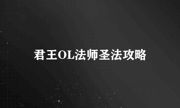 君王OL法师圣法攻略