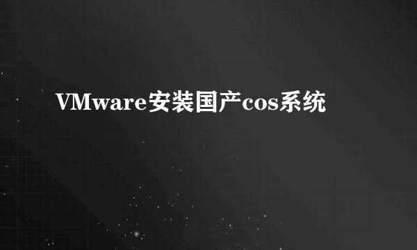 VMware安装国产cos系统