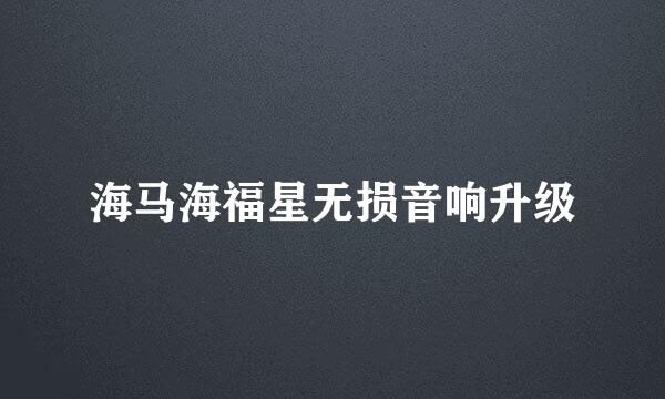 海马海福星无损音响升级