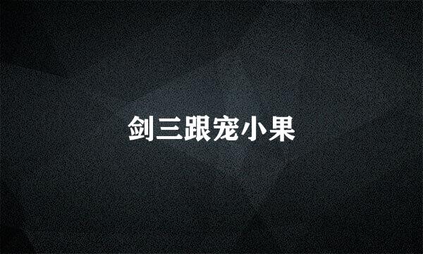 剑三跟宠小果