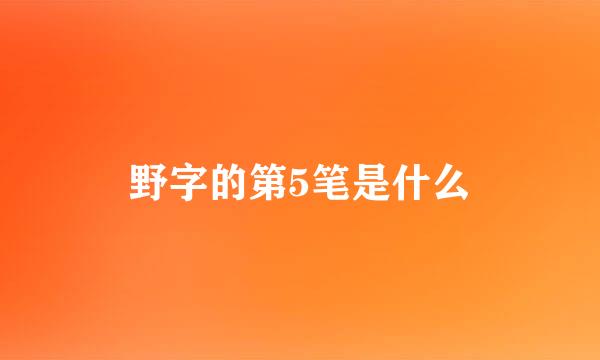 野字的第5笔是什么