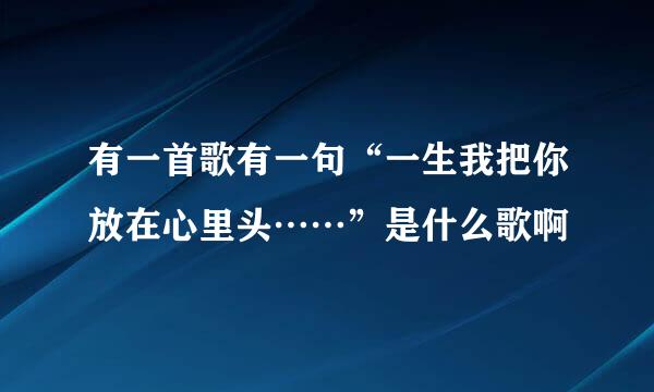 有一首歌有一句“一生我把你放在心里头……”是什么歌啊