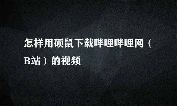怎样用硕鼠下载哔哩哔哩网(B站)的视频
