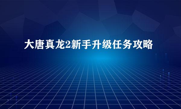 大唐真龙2新手升级任务攻略