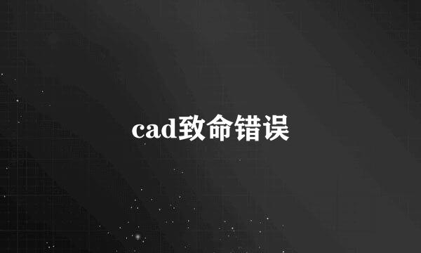cad致命错误
