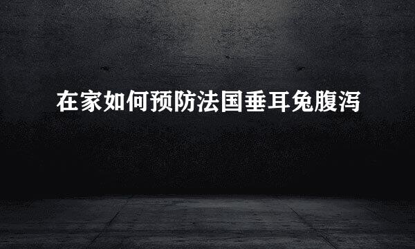 在家如何预防法国垂耳兔腹泻