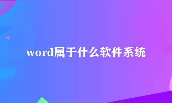 word属于什么软件系统