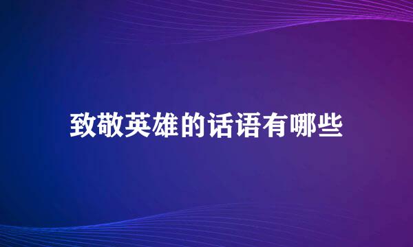 致敬英雄的话语有哪些