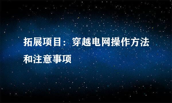 拓展项目：穿越电网操作方法和注意事项