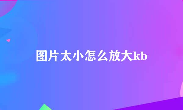 图片太小怎么放大kb