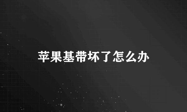 苹果基带坏了怎么办