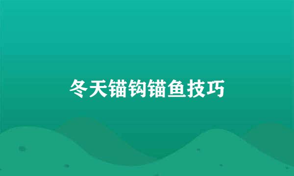 冬天锚钩锚鱼技巧